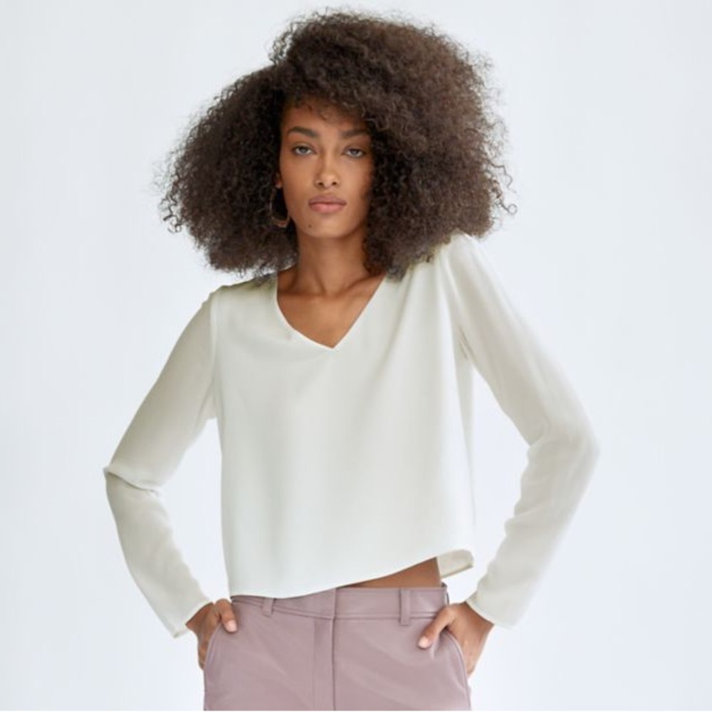 SOLD Aritzia Babaton Murphy Longsleeve Blouse in Espace - Picture 3 of 12